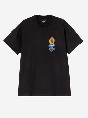 CARHARTT WIP T-shirt nera S/S con grafica 'Stacked Grapes' Nero