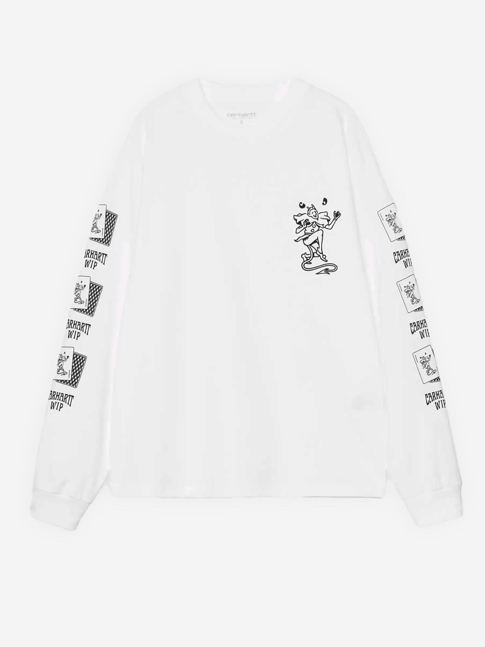 CARHARTT WIP W T-shirt bianca a manica lunga con grafica 'Playing Cards' Bianco Urbanstaroma