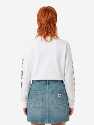 CARHARTT WIP W T-shirt bianca a manica lunga con grafica 'Playing Cards' Bianco
