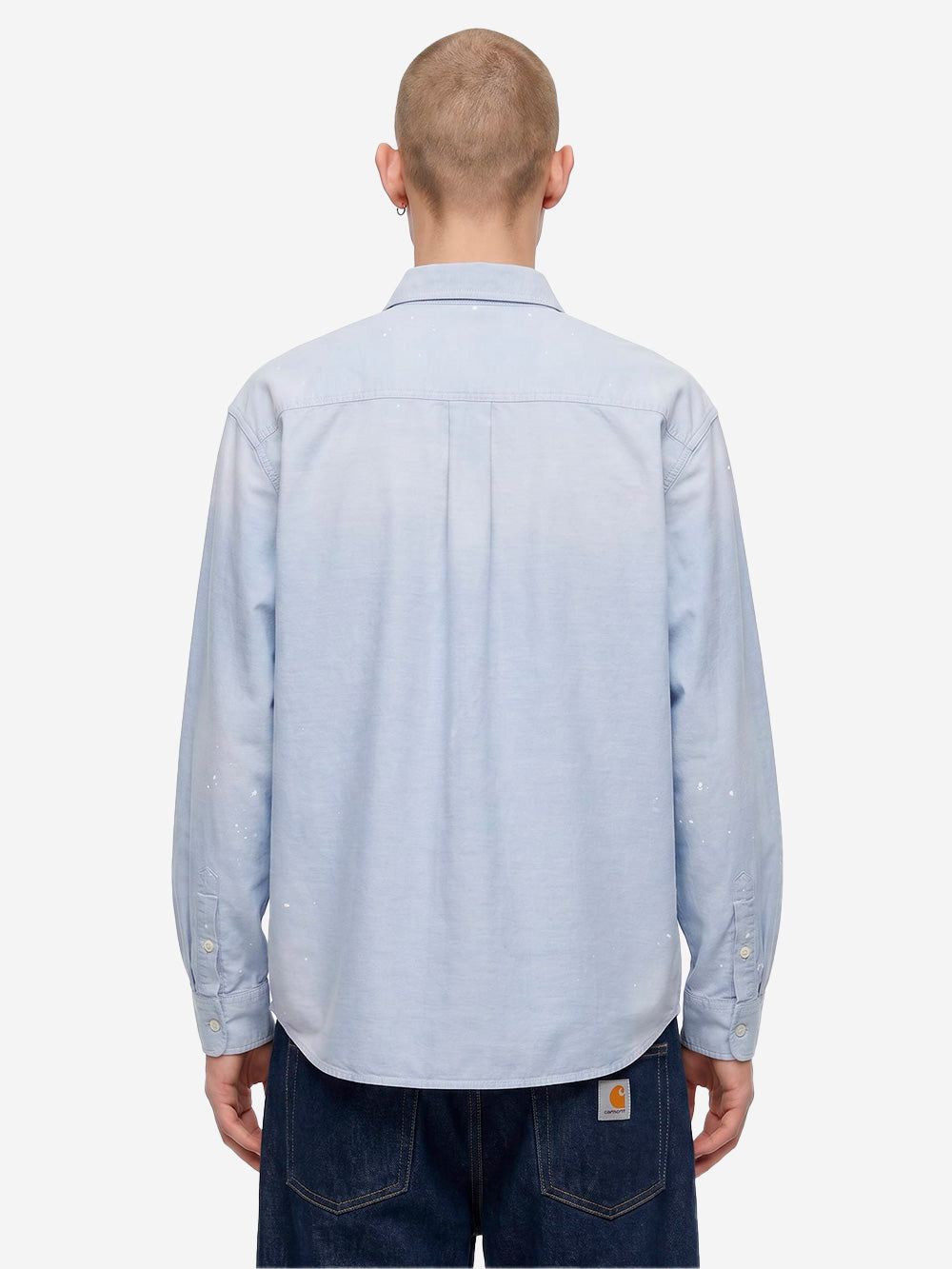 CARHARTT WIP Camicia blu L/S 'Painter' con trattamento distressed Celeste Urbanstaroma