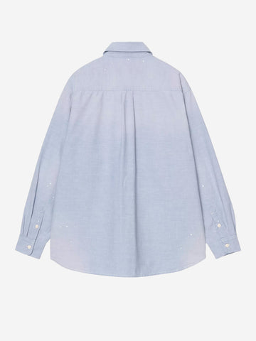 CARHARTT WIP Camicia blu L/S 'Painter' con trattamento distressed Celeste