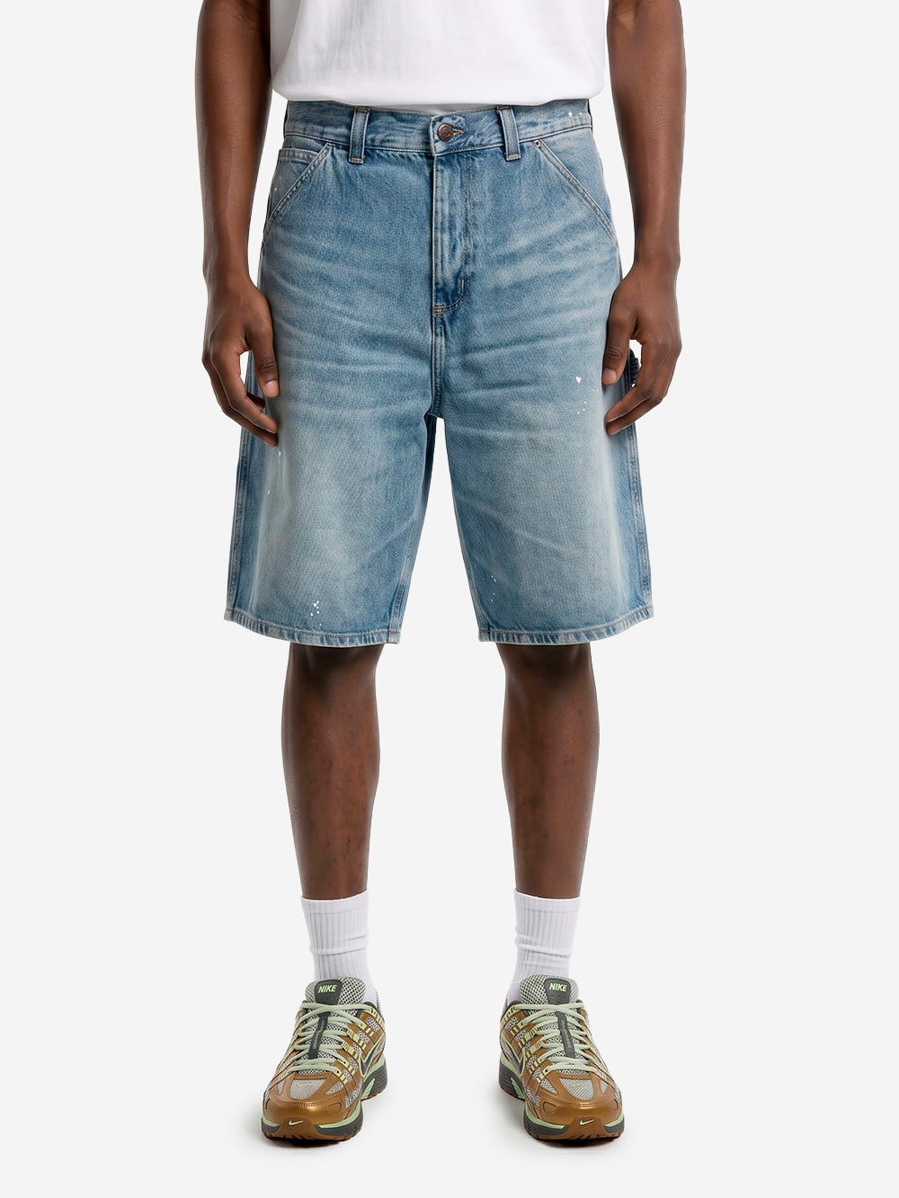 CARHARTT WIP Shorts 'Single Knee' OG in denim destroy wash Indigo Urbanstaroma