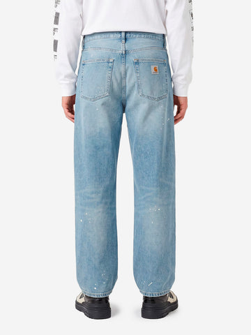 CARHARTT WIP W Pantaloni 'Arin' in denim blu con trattamento distressed e vernice Indigo
