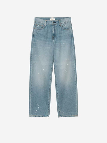 CARHARTT WIP W Pantaloni 'Arin' in denim blu con trattamento distressed e vernice Indigo