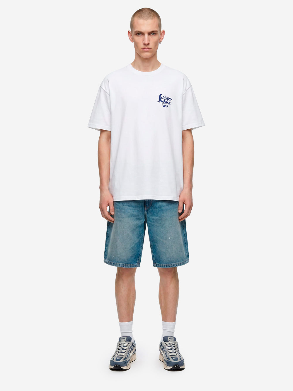 CARHARTT WIP Shorts 'Landon' in denim blu lavaggio destroyed Indigo Urbanstaroma