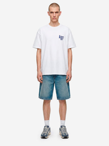 CARHARTT WIP Shorts 'Landon' in denim blu lavaggio destroyed Indigo
