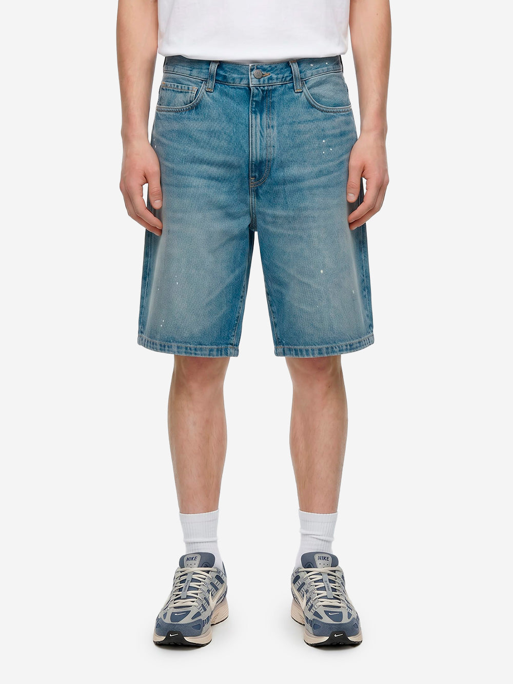 CARHARTT WIP Shorts 'Landon' in denim blu lavaggio destroyed Indigo Urbanstaroma