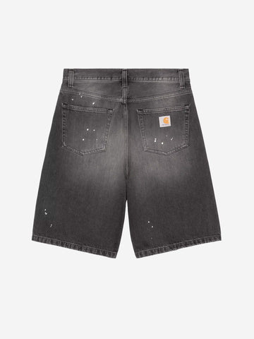 CARHARTT WIP Shorts 'Landon' in denim nero lavaggio destroyed Nero