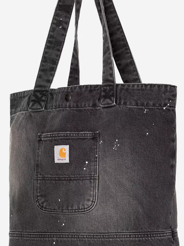 CARHARTT WIP Tote in denim nero destroyed (28l) Nero