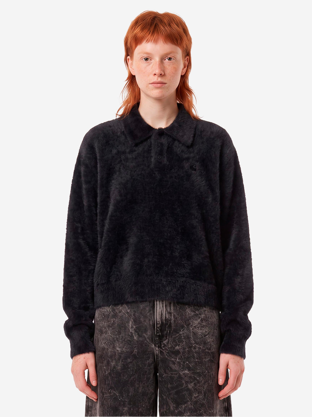 CARHARTT WIP W' Maglia Polo Maine a maniche lunghe nera Nero Urbanstaroma