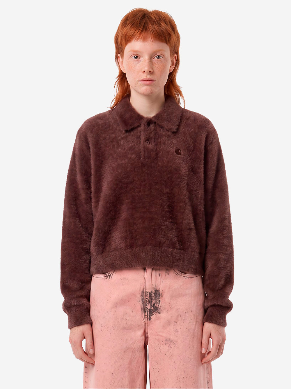 CARHARTT WIP W' Maglia Polo Maine a maniche lunghe marrone Cioccolato Urbanstaroma