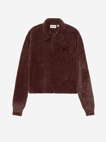 CARHARTT WIP W' Maglia Polo Maine a maniche lunghe marrone Cioccolato