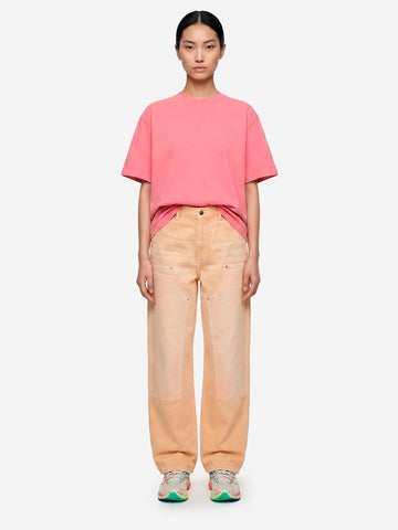 CARHARTT WIP W Pantaloni Brandon 'Double Knee' marroni con trattamento distressed e vernice Sabbia