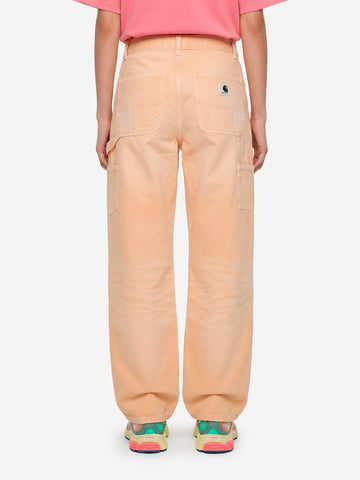 CARHARTT WIP W Pantaloni Brandon 'Double Knee' marroni con trattamento distressed e vernice Sabbia