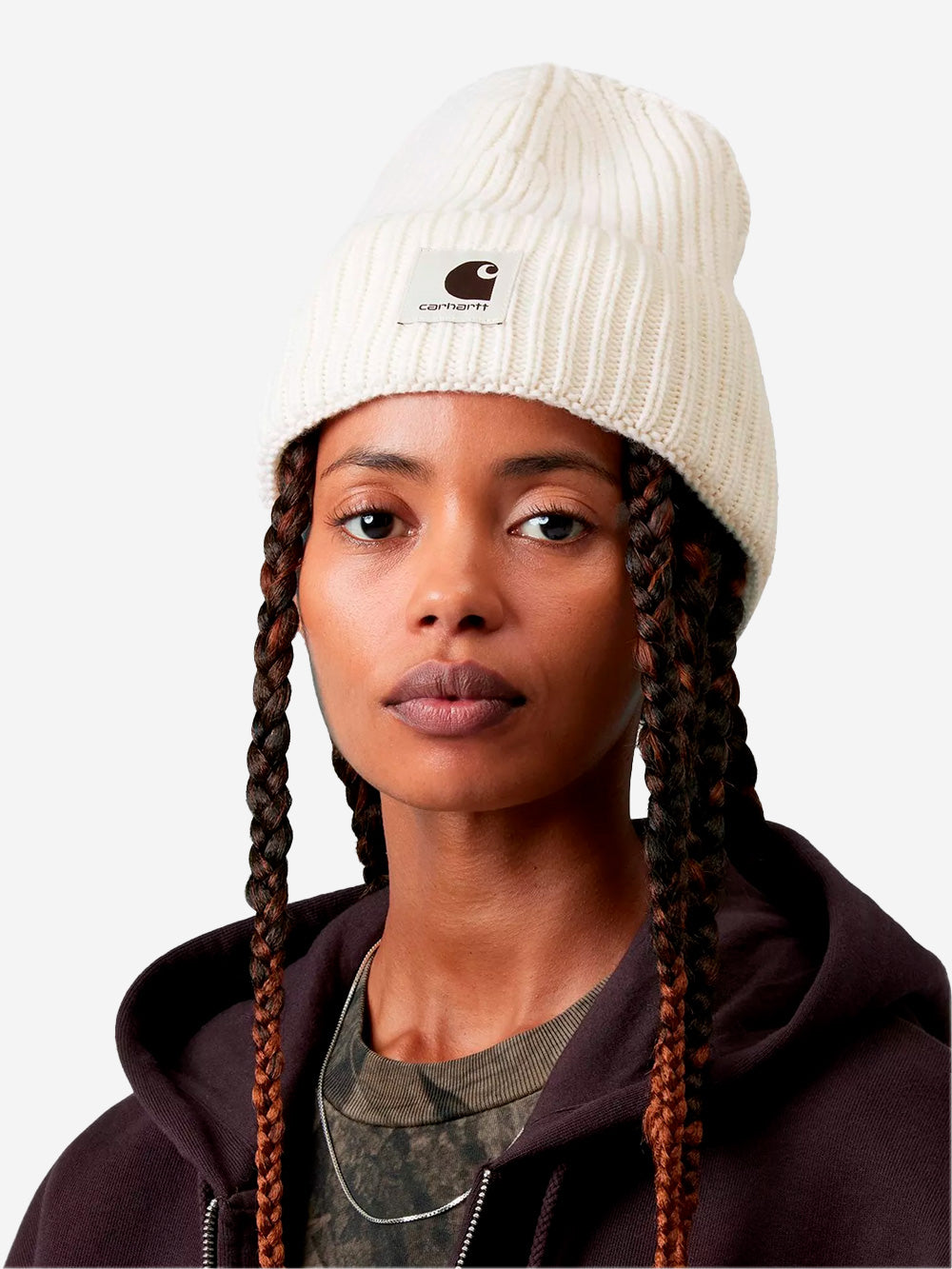 CARHARTT WIP Beanie 'Mira' in misto lana bianco naturale Panna Urbanstaroma