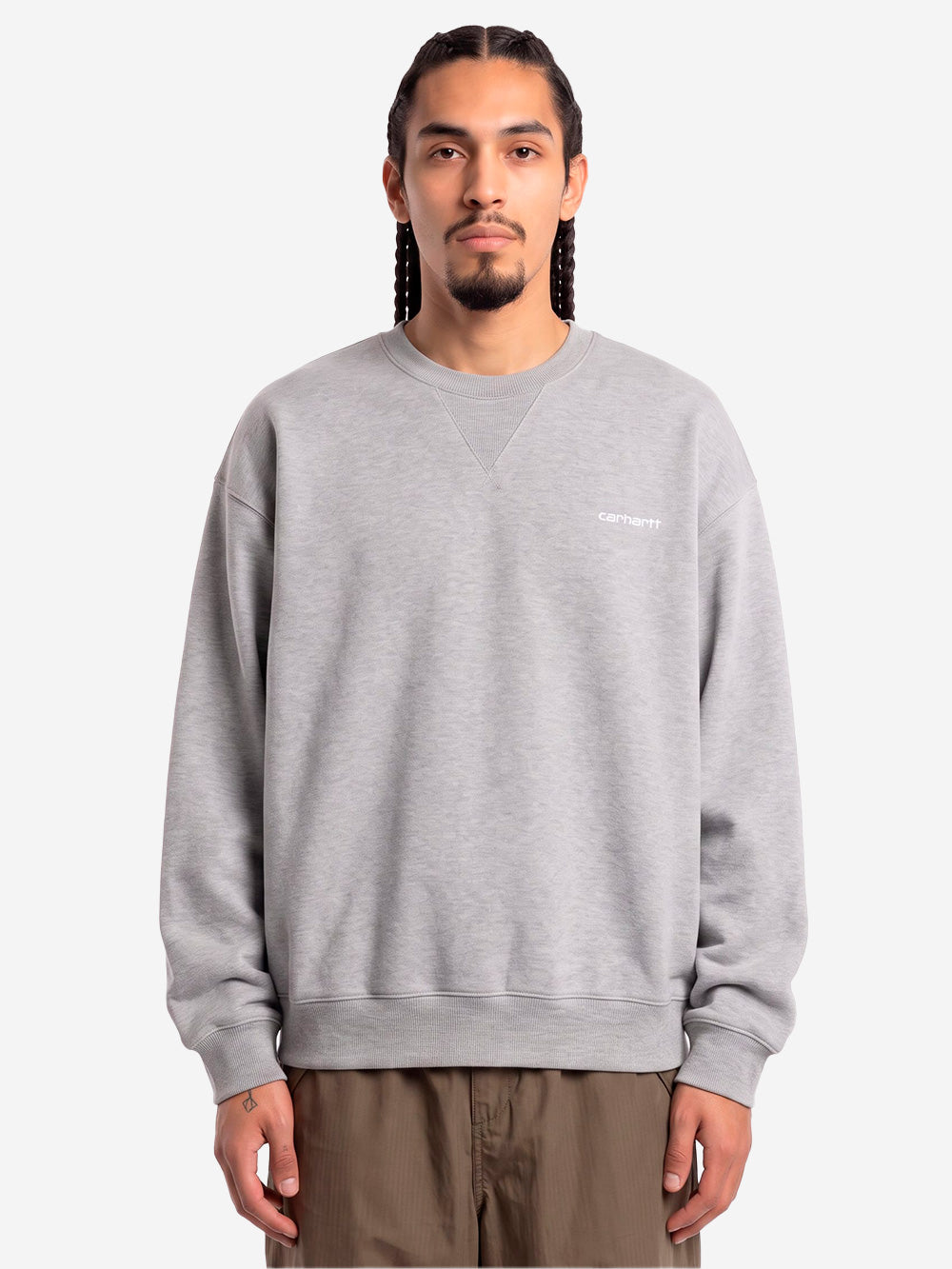 CARHARTT WIP Ebbert Felpa in misto cotone grigia Grigio Urbanstaroma