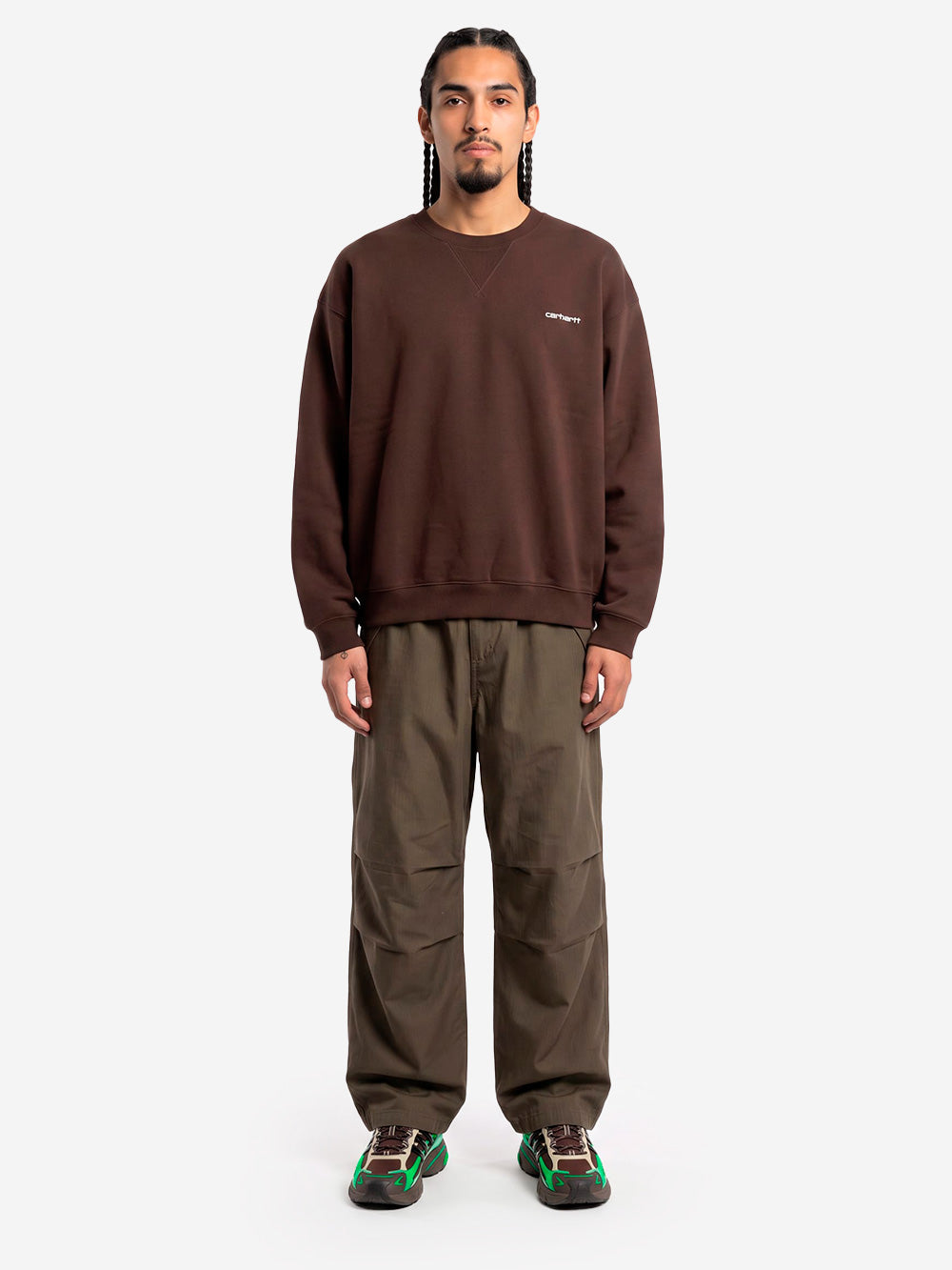 CARHARTT WIP Ebbert Felpa in misto cotone marrone Cioccolato Urbanstaroma