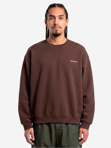 CARHARTT WIP Ebbert Felpa in misto cotone marrone Cioccolato
