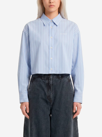 CARHARTT WIP Camicia L/S 'Kanan' a righe blu Celeste