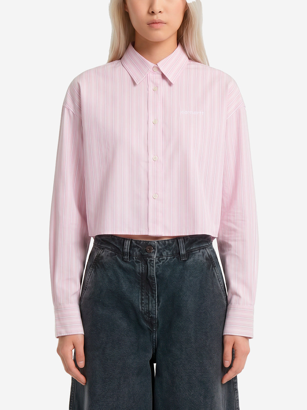 CARHARTT WIP Camicia L/S 'Kanan' a righe rosa Rosa Urbanstaroma