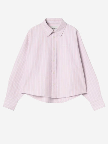 CARHARTT WIP Camicia L/S 'Kanan' a righe rosa Rosa