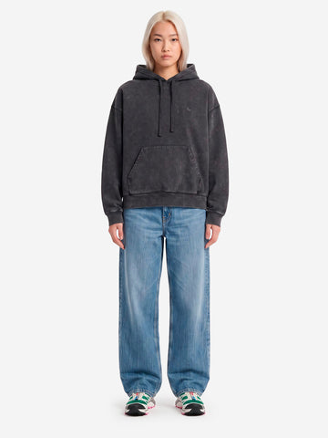 CARHARTT WIP Felpa 'Lambert' nera lavata con cappuccio Grigio lavato