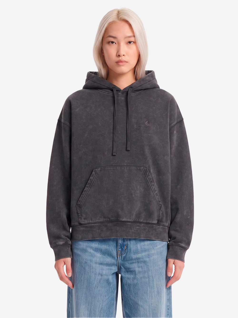 CARHARTT WIP Felpa 'Lambert' nera lavata con cappuccio Grigio lavato Urbanstaroma