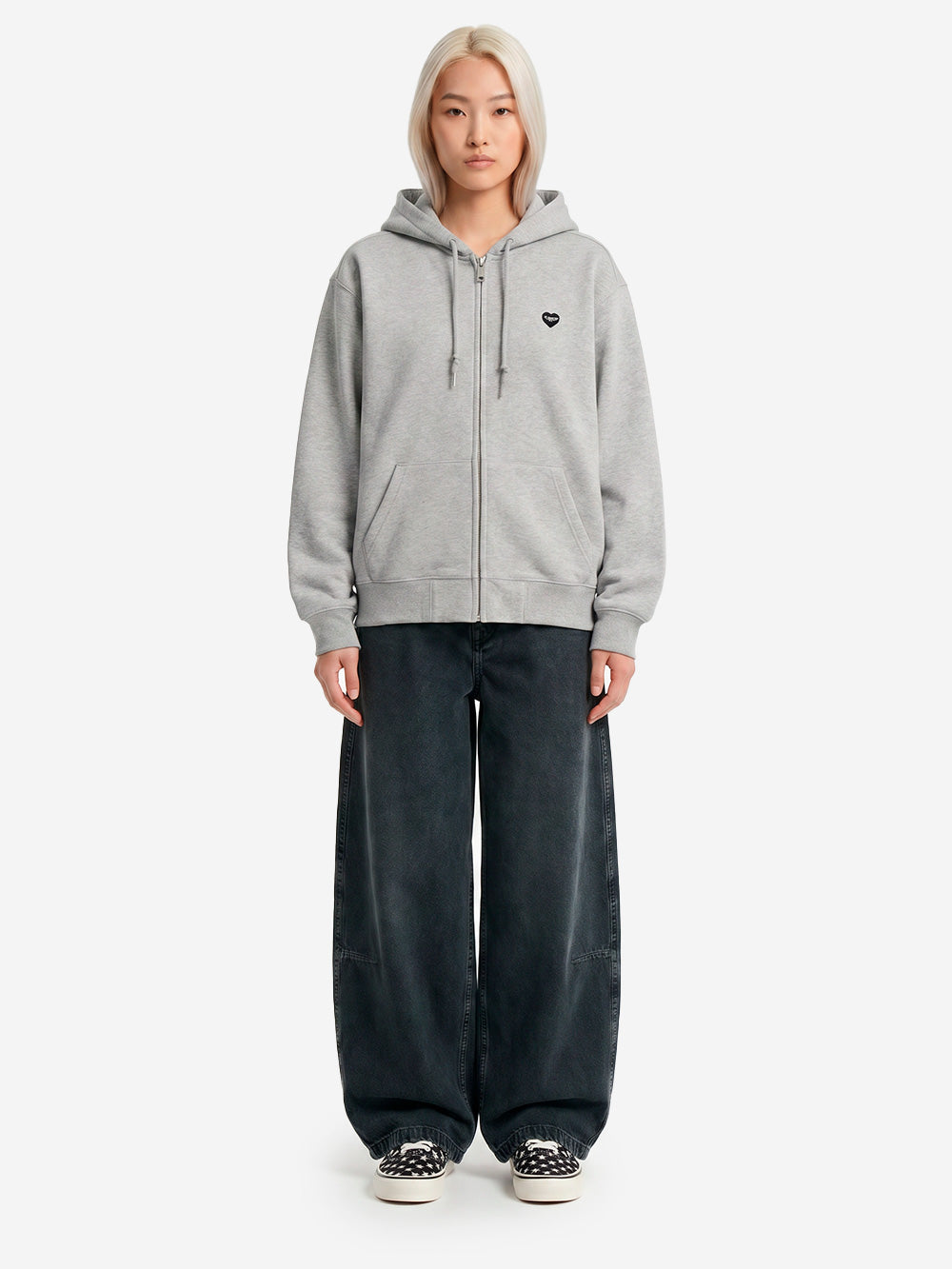 CARHARTT WIP Felpa grigia con cappuccio HD Small Heart Patch Grigio Urbanstaroma