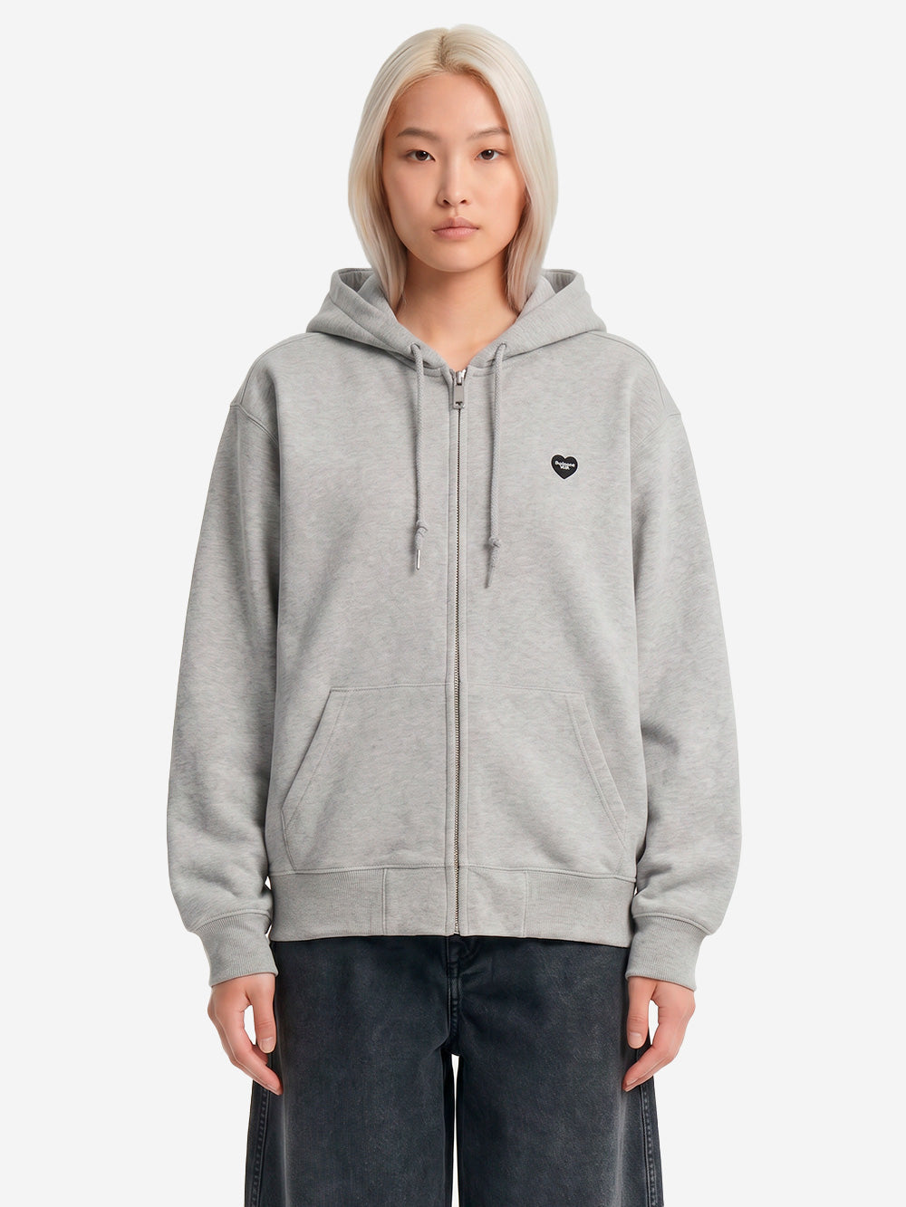 CARHARTT WIP Felpa grigia con cappuccio HD Small Heart Patch Grigio Urbanstaroma