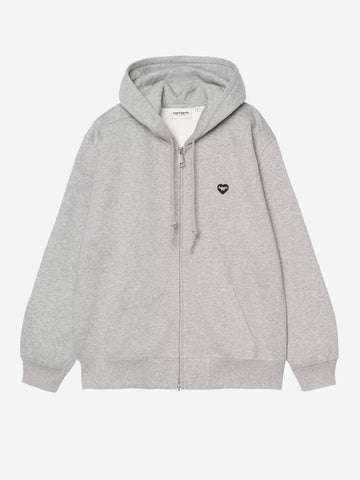 CARHARTT WIP Felpa grigia con cappuccio HD Small Heart Patch Grigio