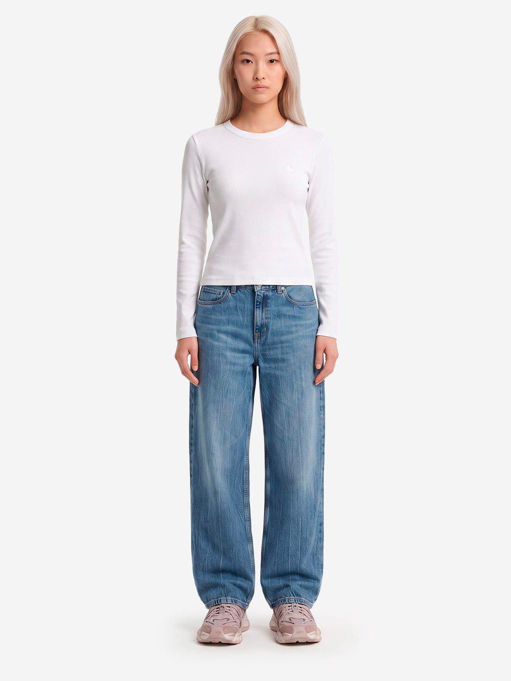 CARHARTT WIP T-shirt a manica lunga 'Philipa' bianca in cotone elasticizzato Bianco Urbanstaroma