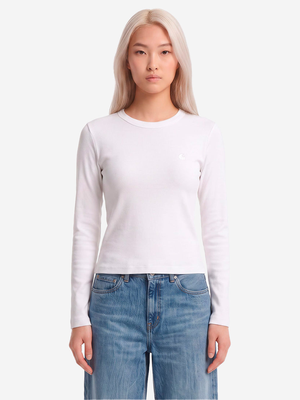 CARHARTT WIP T-shirt a manica lunga 'Philipa' bianca in cotone elasticizzato Bianco Urbanstaroma