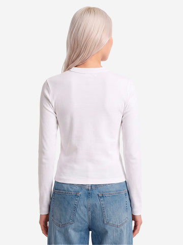 CARHARTT WIP T-shirt a manica lunga 'Philipa' bianca in cotone elasticizzato Bianco