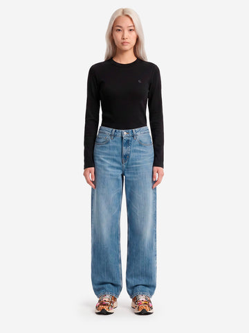 CARHARTT WIP T-shirt a manica lunga 'Philipa' nera in cotone elasticizzato Nero