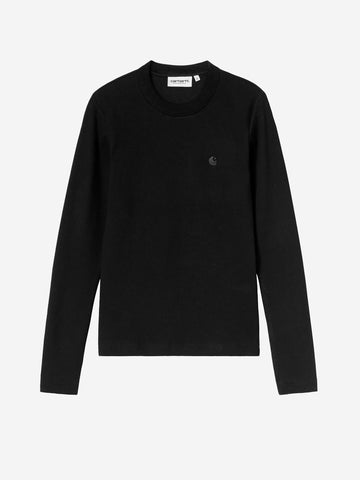 CARHARTT WIP T-shirt a manica lunga 'Philipa' nera in cotone elasticizzato Nero