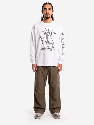 CARHARTT WIP T-shirt Blinkerfluid a maniche lunghe bianca Bianco