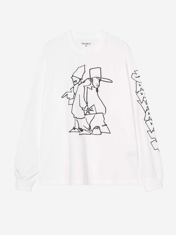 CARHARTT WIP T-shirt Blinkerfluid a maniche lunghe bianca Bianco