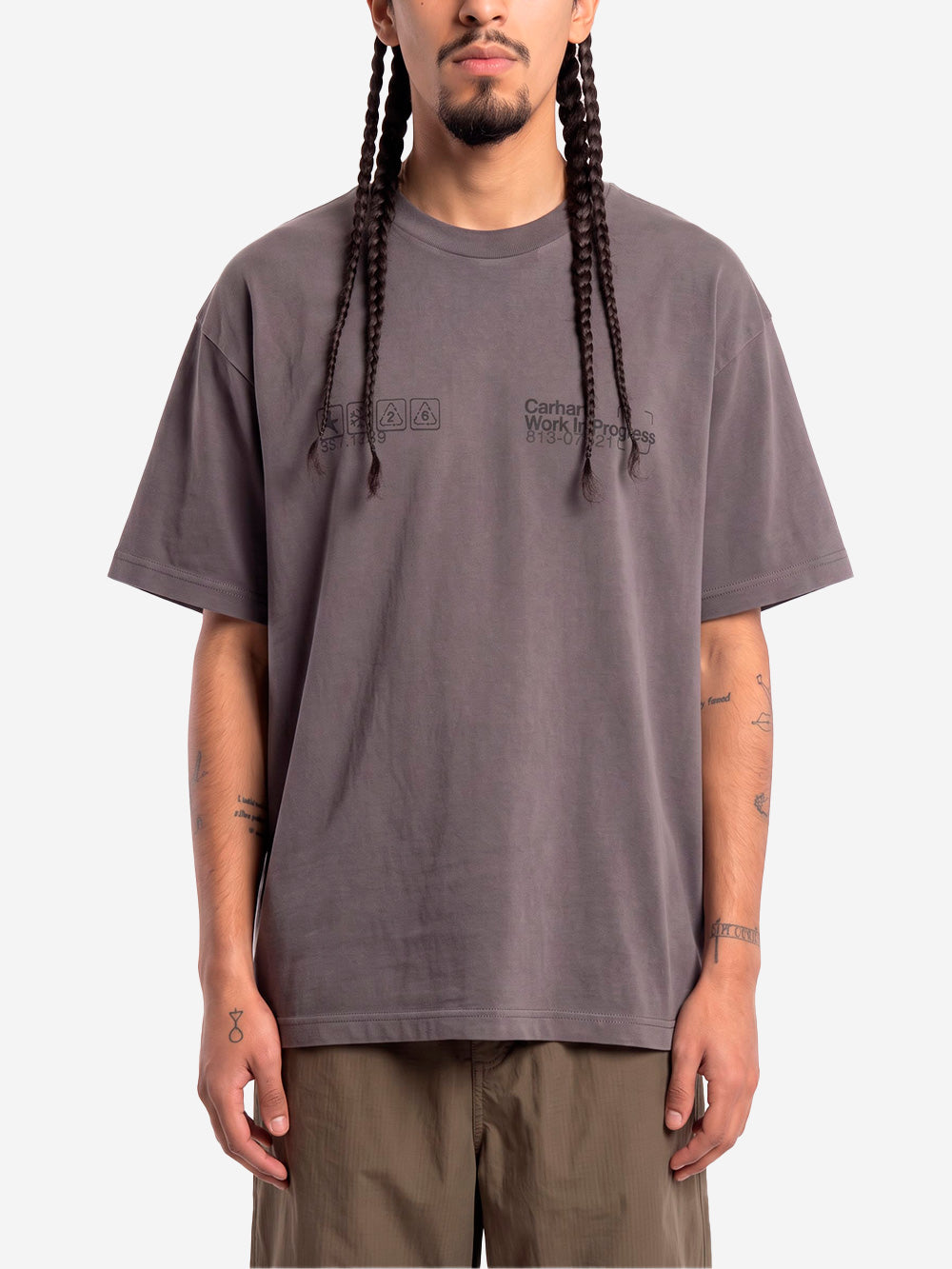 CARHARTT WIP S/S Boxed T-shirt grigio scuro grigio Urbanstaroma