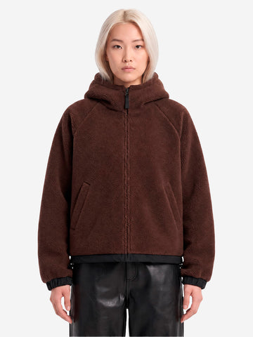 CARHARTT WIP W'Hooded Limm C Fleece Giacchetto Cioccolato