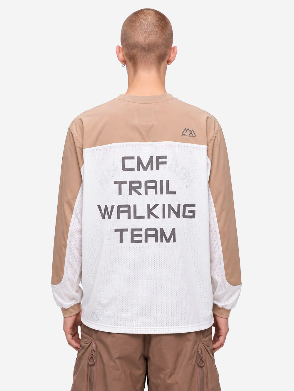 CMF OUTDOOR GARMENT T-shirt BMX a maniche lunghe bianca e beige Beige Urbanstaroma