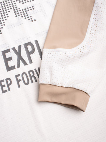 CMF OUTDOOR GARMENT T-shirt BMX a maniche lunghe bianca e beige Beige