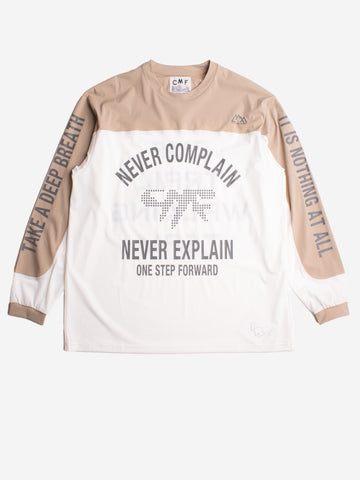 CMF OUTDOOR GARMENT T-shirt BMX a maniche lunghe bianca e beige Beige