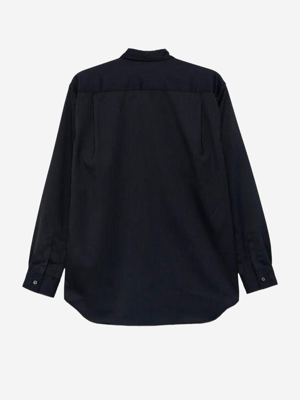 COMME DES GARCONS SHIRT Camicia in misto lana nera con texture a righe Nero Urbanstaroma