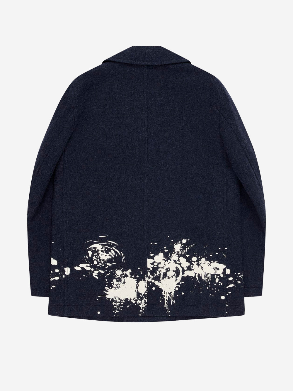 COMME DES GARCONS SHIRT Cappotto doppio petto 'Paint splatter' blu Blu Urbanstaroma