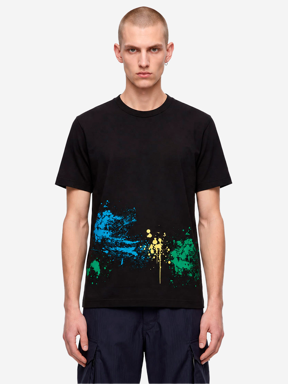 COMME DES GARCONS SHIRT T-shirt Paint splatter nera Nero Urbanstaroma