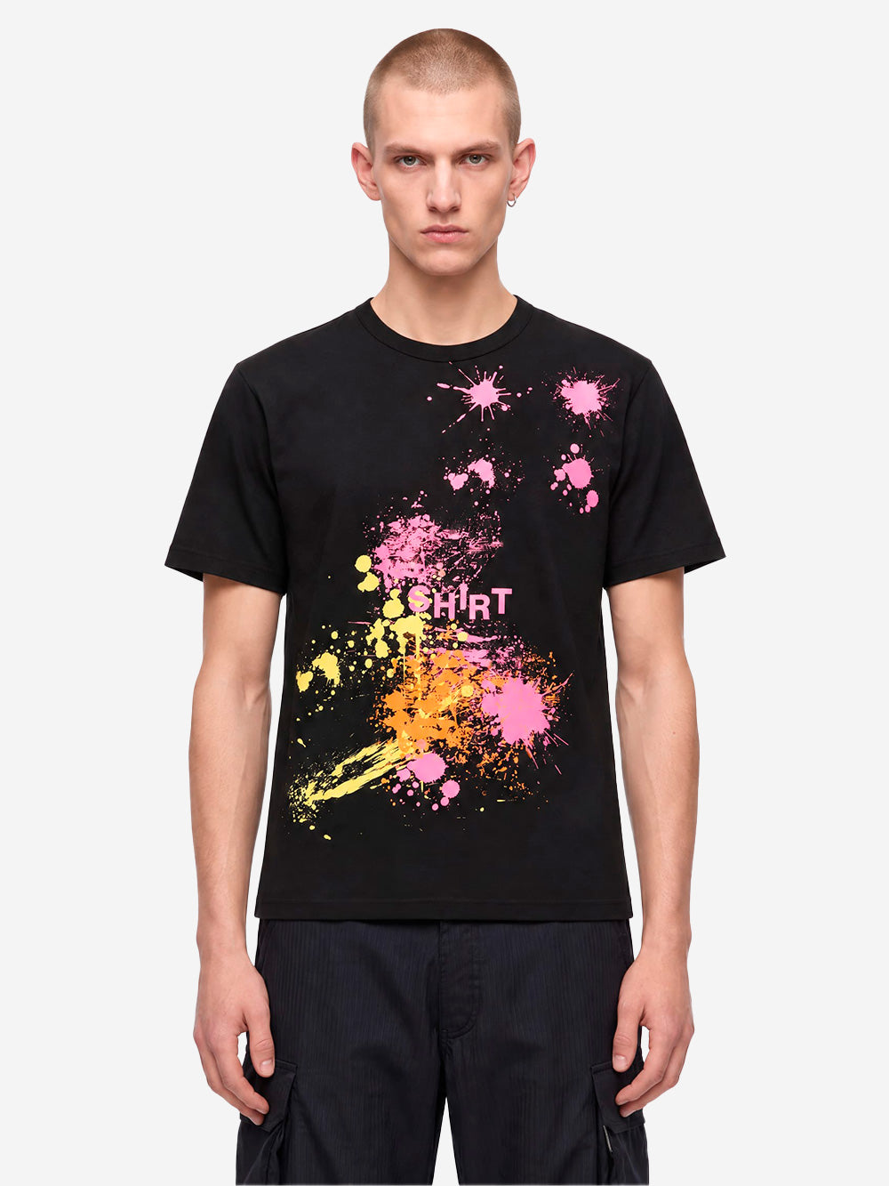 COMME DES GARCONS SHIRT T-shirt Paint splatter nera Nero Urbanstaroma