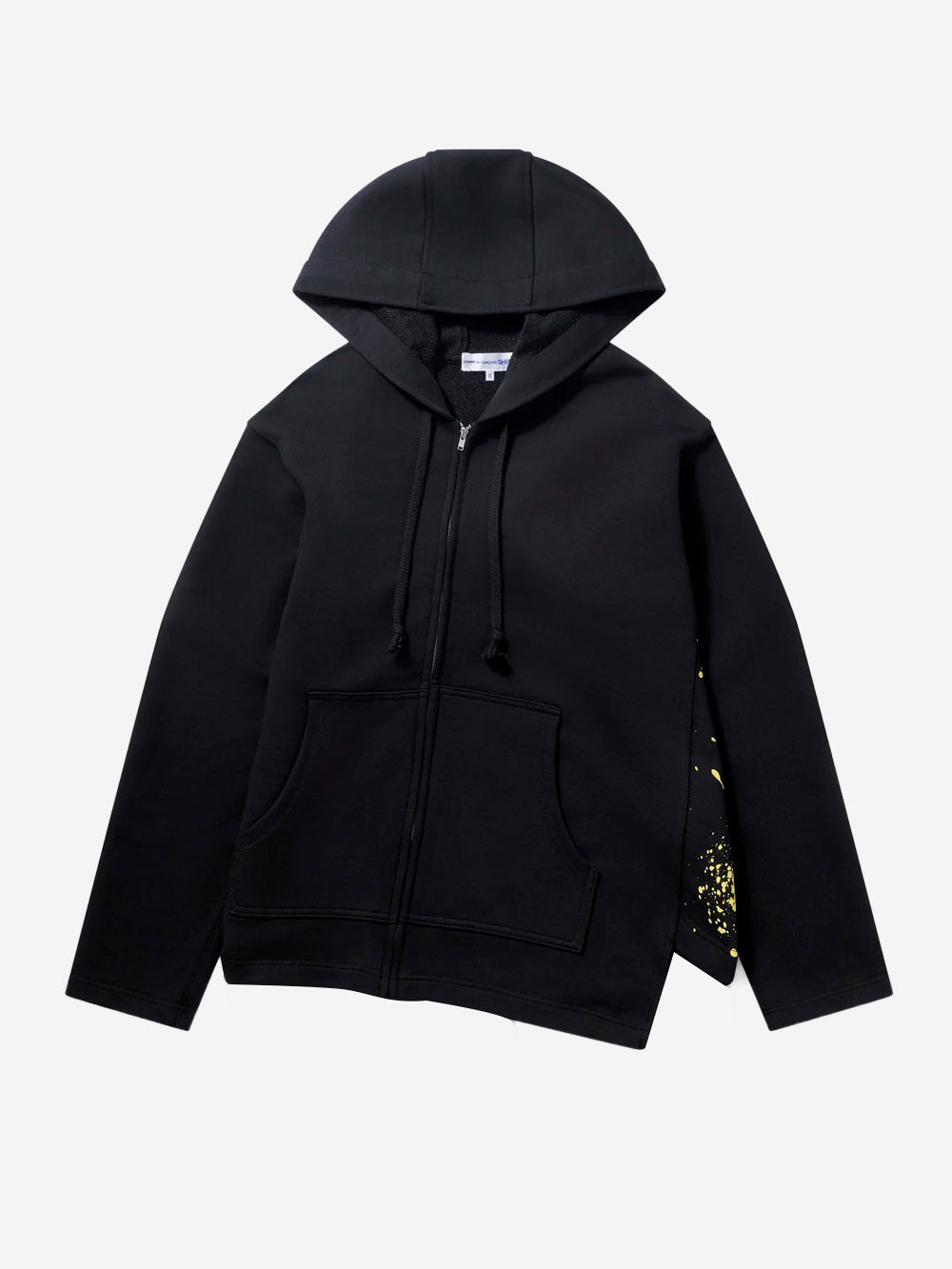 COMME DES GARCONS SHIRT Felpa con cappuccio asimmetrica nera con zip Nero Urbanstaroma