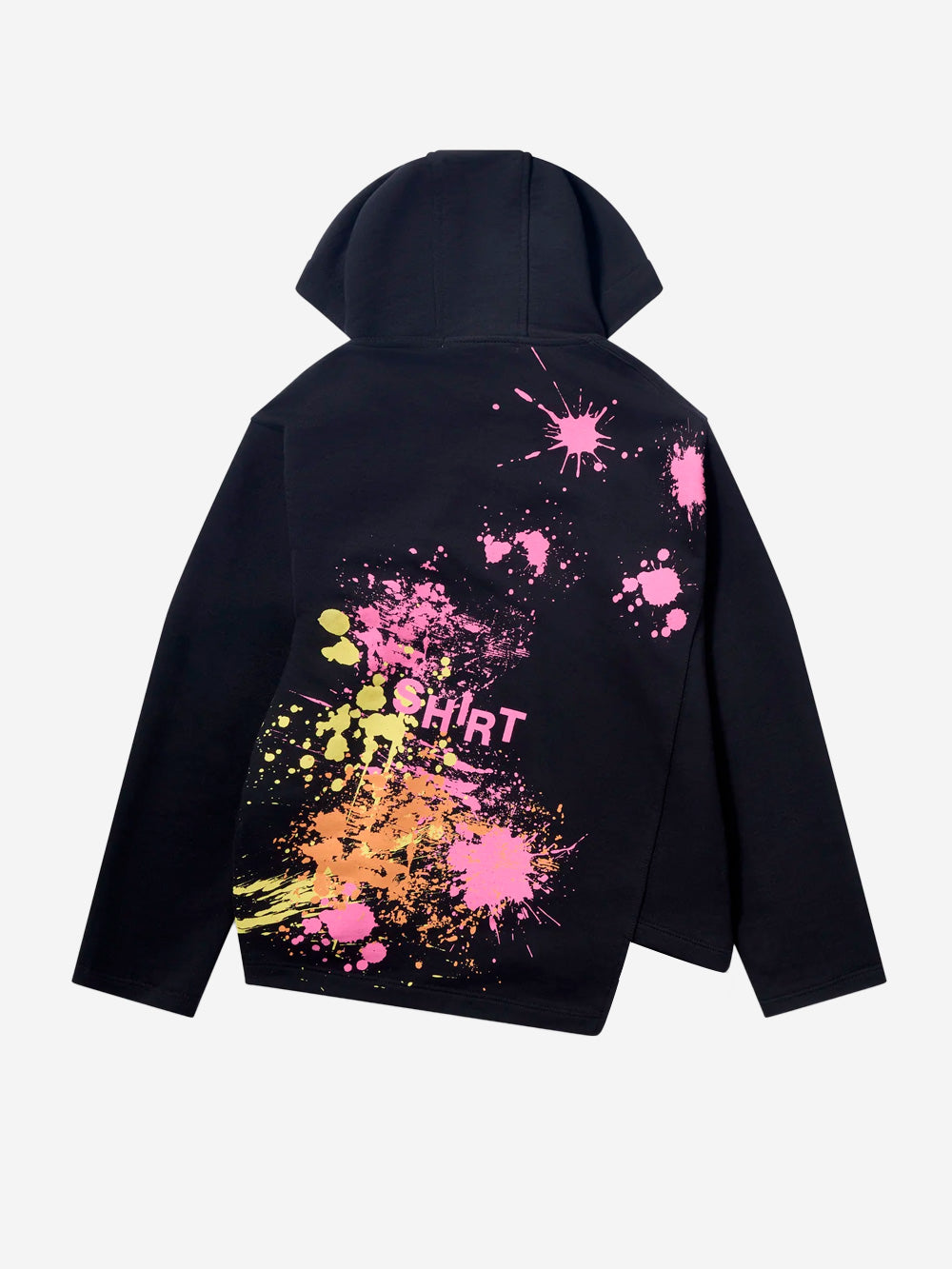 COMME DES GARCONS SHIRT Felpa con cappuccio asimmetrica nera con zip Nero Urbanstaroma
