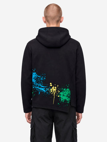 COMME DES GARCONS SHIRT Felpa con cappuccio asimmetrica nera Nero
