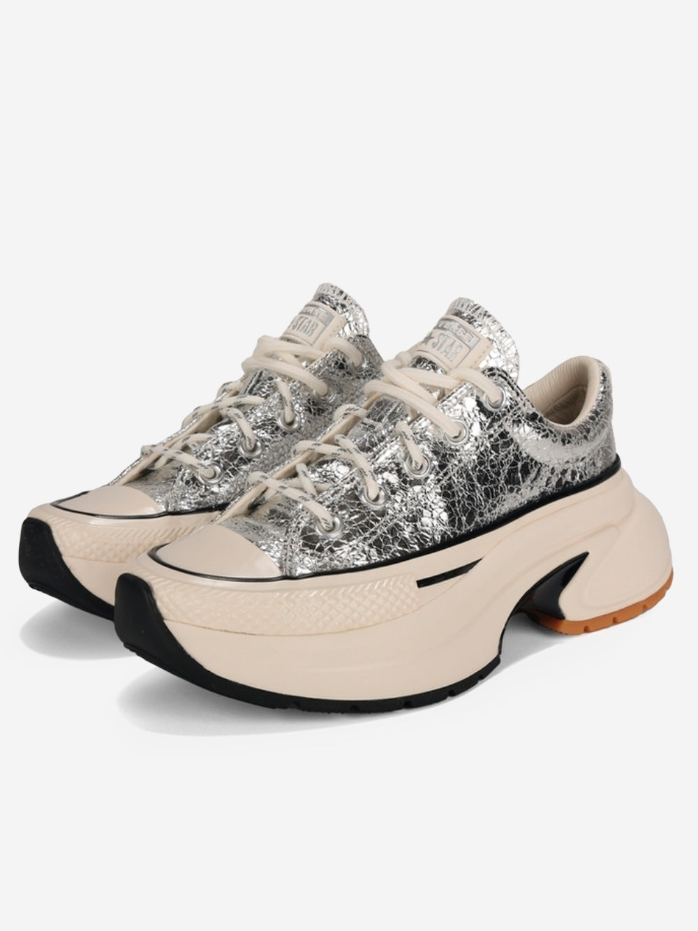 CONVERSE Run Star Crush OX Distressed Patent 'Pure Silver' argento Urbanstaroma